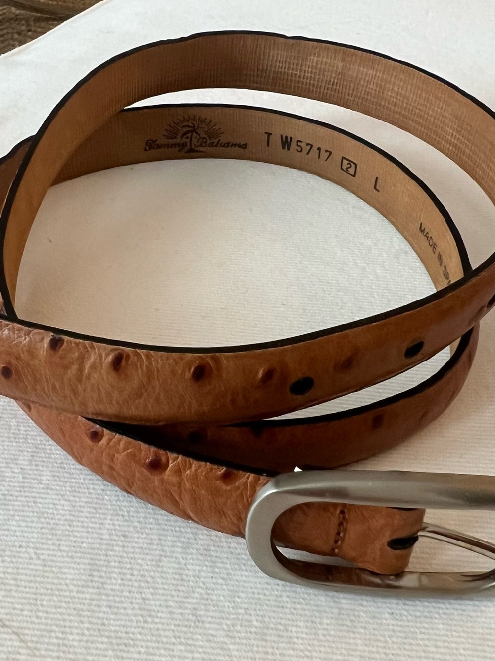 Tommy Bahama Women's Tan Leather Belt, Size Large